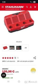 MILWAUKEE M12™ 4-portová nabíjačka