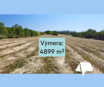 Predaj veľký stavebný pozemok Čaradice- 4899 m2 s platným st