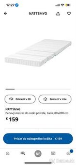 Detský rastúci matrac Nattsmyg