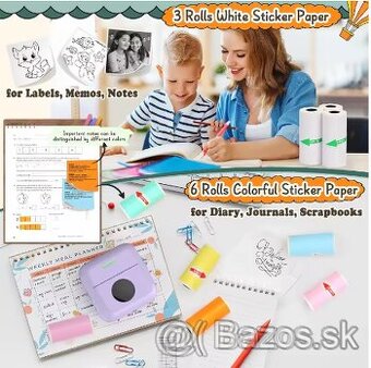 Mini prenosná termotlačiareň s meniacimi farbami
