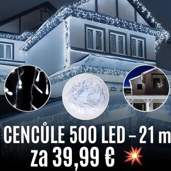 🎄 CENCÚLE 500 LED – 21 METROV ❄️ Studená/Teplá biela