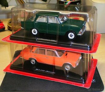 VAZ 2103 /LADA 1500/ /orange/ + MOSKVIČ 408 /green/ , 1:24