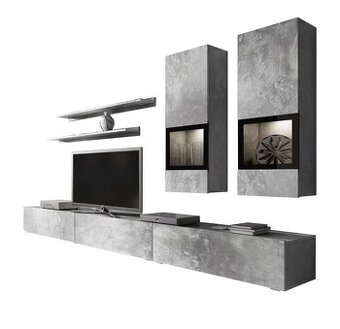 Obývacia stena svetlý betón