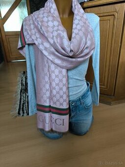 Luxusný dámsky šál Gucci - ružový