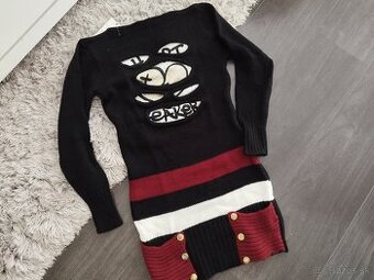 Dámsky pulóver S/M čierna/bordová