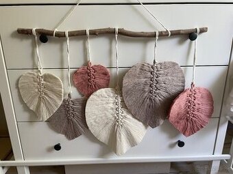 Macrame obraz lístky 72x48cm