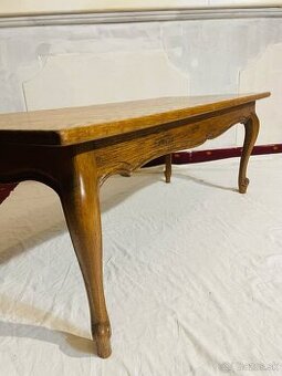 vintage konferencny stolik, drevo, v 42 cm,d 109 cm,s 49 cm
