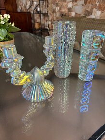 Sbírka - Karafa, Hutní sklo, irisovane sklo, sklenky