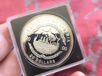 Strieborna minca 20 dollars Helsinki v PROOF