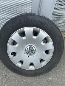 4ks Conti TS860 195/65 R16 +plechy orig VW golf 5