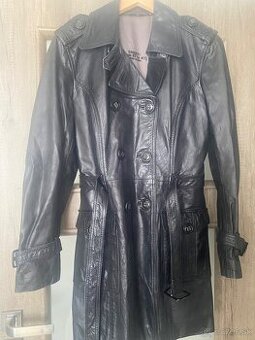 Retro dámsky kožený kabát