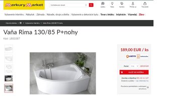 Vaňa 130x85 + bočnica + sifón