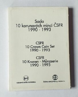 ČSSR sada mincí 1991-1993 desaťkoruny