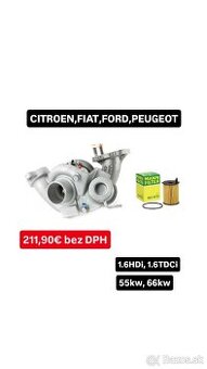 Repasované turbo MITSUBISHI 1.6 HDi, 1.6 TDCi - 55kw, 66kw
