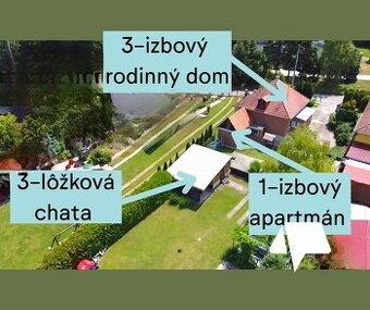 Predaj Podhájska- rodinný dom, 2 x chata a 4 x apartmán