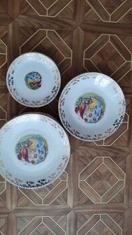 Obedová súprava, taniere Tri grácie, Czechoslovakia