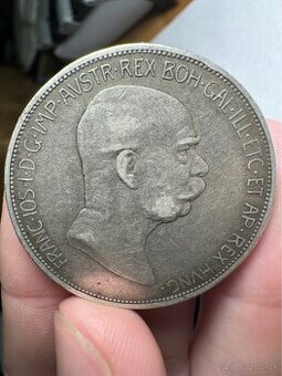 Striebro 5 Korún 1908 Franc Jozef