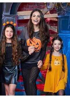 Tričko dámske sivé s potlačou helloween tekvice M - 1