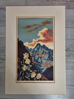 Predam grafiku Jaroslava Horyňu - Kvety na horách