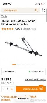 Predám 2x strešný nosič Thule