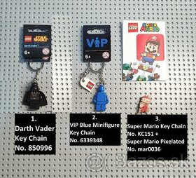 NOVÉ LEGO kľúčenky Star Wars, VIP, Super Mario
