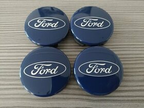 Stredove krytky diskov Ford cierne a modre 54mm