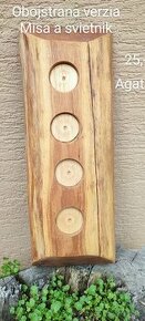 Obojstranna drevenna misa/svietnik z agatu - 1