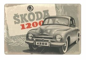 plechová cedule - Škoda 1200 (dobová reklama)
