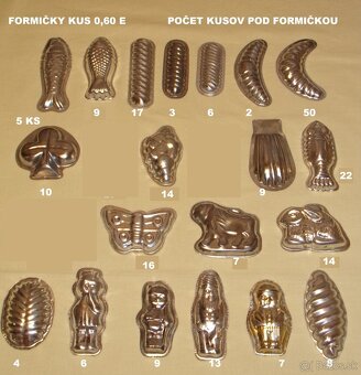 RETRO FORMIČKY, KOŠÍČKY, ORIEŠKY, VYKRAJOVAČKY, TRUBIČKY