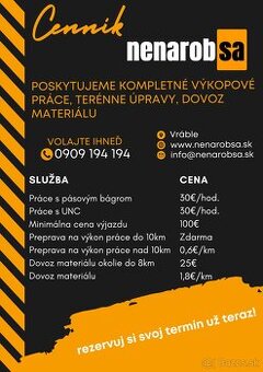 🏗️ VÝKOPOVÉ A TERÉNNE PRÁCE – RÝCHLO A SPOĽAHLIVO