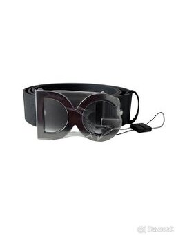 Dolce & Gabbana pánsky kožený opasok s logom, Nero/Black BC4