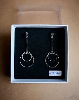 Strieborné rhodiované náušnice