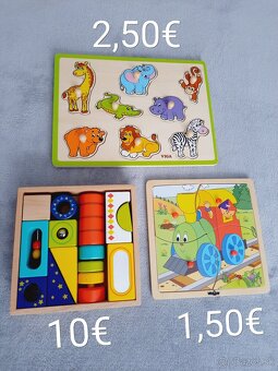 Drevené kocky + puzzle na motoriku