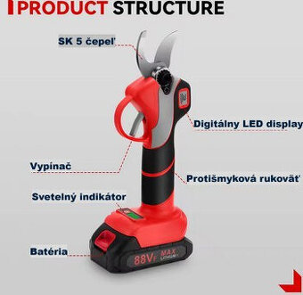 Nožnice záhradnícke, akumulátorové