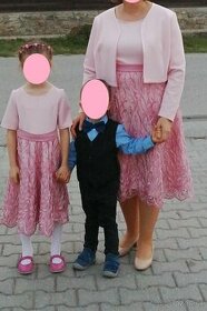 Príležitostné šaty mama a dcéra s bolerkom 44+122/128