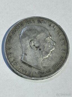 Minca Rakúsko-uhorsko 1909 5 Koruna