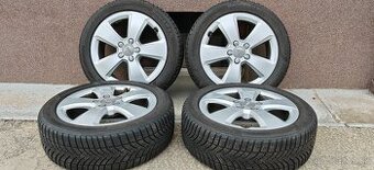 ALU Audi 5x112 a zimné Semperit 205/50 R17 - 1