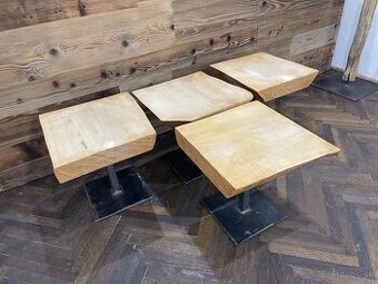 Masívne stolíky na železnej konštrukcii