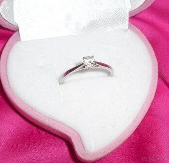 Zasnubny strieborny prstienok - 1