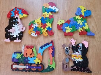 Drevené obojstranné puzzle