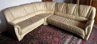 Rohová kožená sedací souprava, 3311