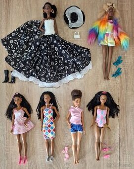 Nehrané bábiky Barbie Mattel černošky