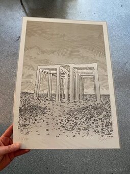Grafika Čierne diery Boris Sirka