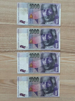 Slovenské bankovky 1000 SK so znakom