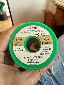 🔧 Predám spájkovací cín Kester – 500 g, Ø1.0 mm