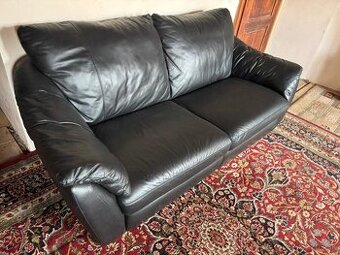 Černá kožená sedačka,5843 - 1