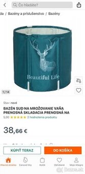 Ochladzovacia kada prenosna vana