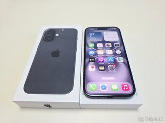 APPLE IPHONE 16 128GB BLACK,BATERKA 100%,ZÁRUKA TOP STAV