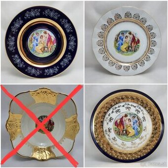 Staré porcelánové taniere  - motív  3 .grácií