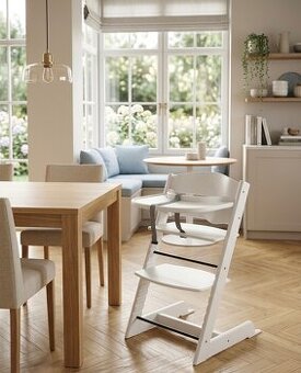 Rastúca jedálenská stolička Schardt DOMINO - Biela, Top stav